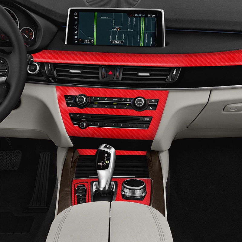 Đề Can Vinyl Họa Tiết Sợi Carbon 5D Màu Đen/Bạc/Đỏ Trang Trí Nội Thất Xe Hơi