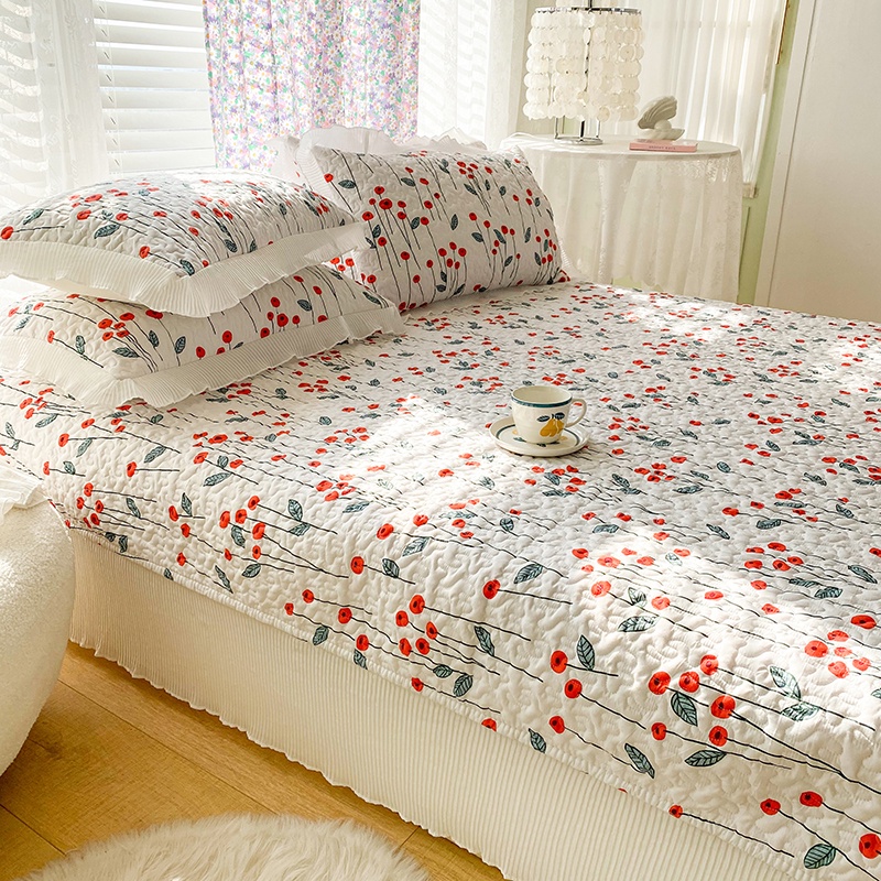 Bộ Chăn Ga Và Vỏ Gối Phối Ren Phong Cách Công Chúa Cho Giường Queen / king size