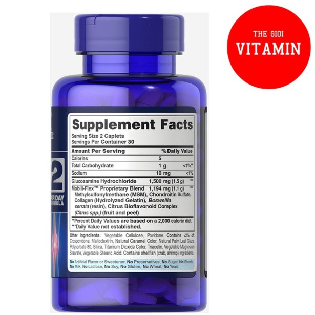 Viên uống xương khớp TRIPLE STRENGTH Glucosamine, Chondroitin & MSM Joint Soother® 60 viên - Mỹ