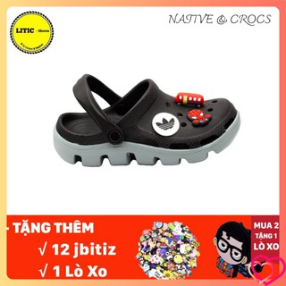 ⚡ dép cross khủng long đen bít đầu lượn sóng💖 dép cross bít đầu hotrend DU01- đen đế xám Cao Cấp ⭐