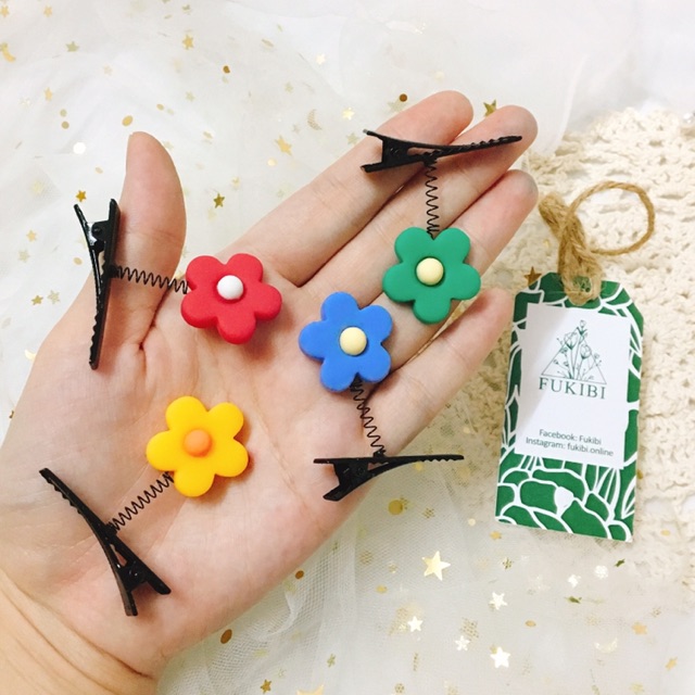 KẸP LÒ XO HOA 5 CÁNH HOT TREND ẢNH THẬT