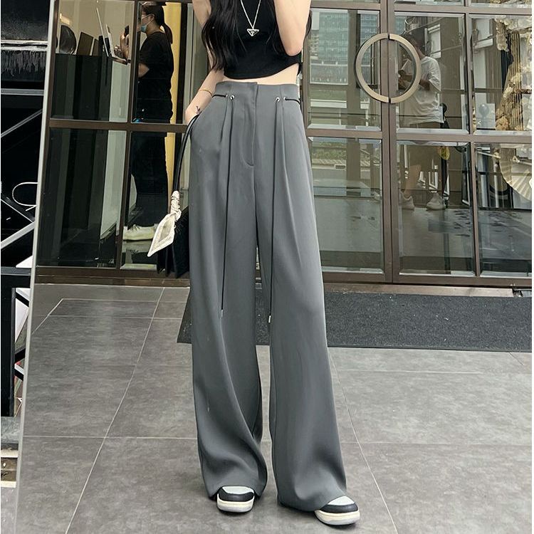Quần Dài Chiffon Ống Rộng Lưng Cao Dáng Suông Thời Trang Mùa Hè Hàng Mới