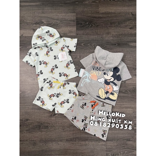 B189 - Bộ hoodie da cá Mickey bé trai &amp; bé gái