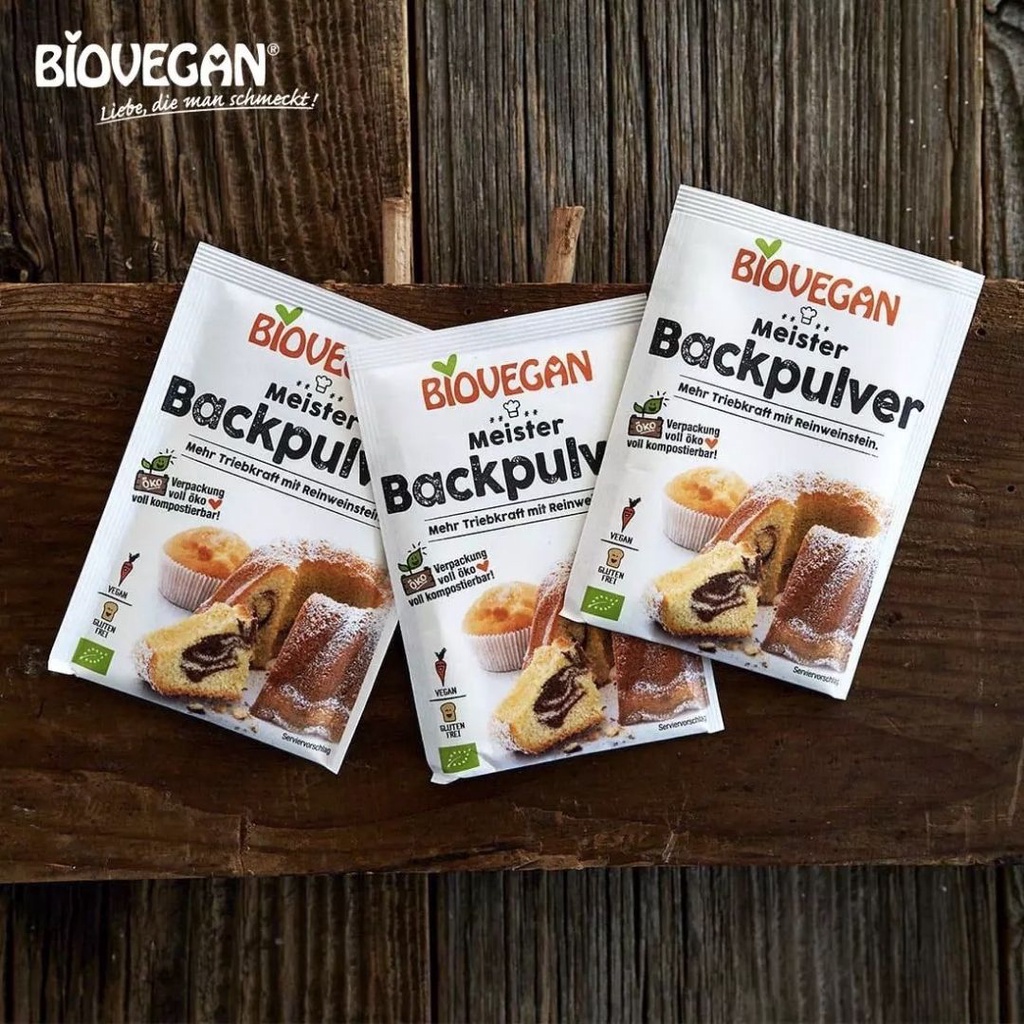 Bột Nở Hữu Cơ Chính Hãng BioVegan Organic Baking Powder Backpulver, Gói 17g - Bột Nở Làm Bánh - Organicley