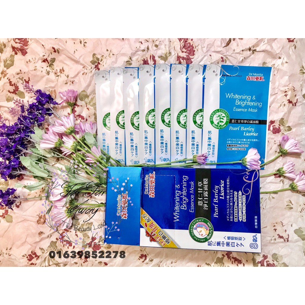 Set 8 miếng mặt nạ Dr.Morita Whitening &amp; Brightening (dòng treatment) (bản Đài Loan)