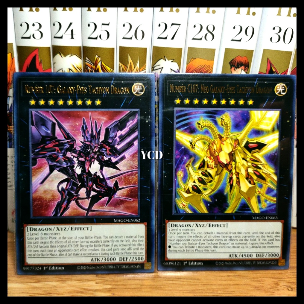 Thẻ bài Yugioh chính hãng set 2 lá Number 107 và C107 – Rare