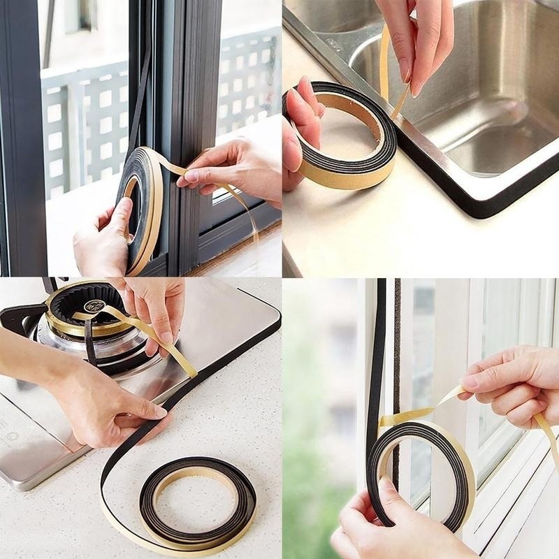 Cuộn Băng Keo Cao Su 2M Dán Viền Cửa/Bồn Rửa Cách Âm/Bụi Bẩn/Làm Sạch Không Khí