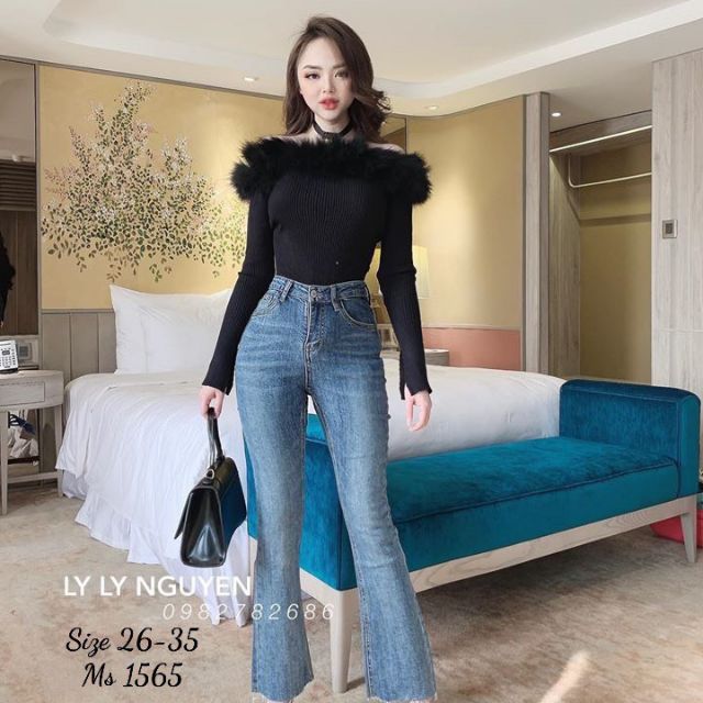 Quần jean nữ ống loe k1565 có size đại nha khách