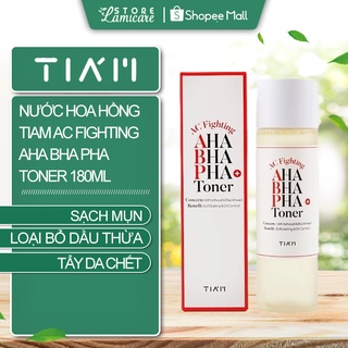 Nước hoa hồng làm sạch mụn loại bỏ da chết dầu thừa tiam ac fighting aha bha pha toner 180ml