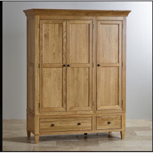 Tủ quần áo Juno Sofa 3 cánh 2 ngăn kéo gỗ sồi 1m6