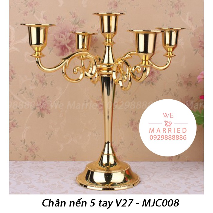 Chân Nến 5 Tay MJC 27cm (ảnh+clip thật)