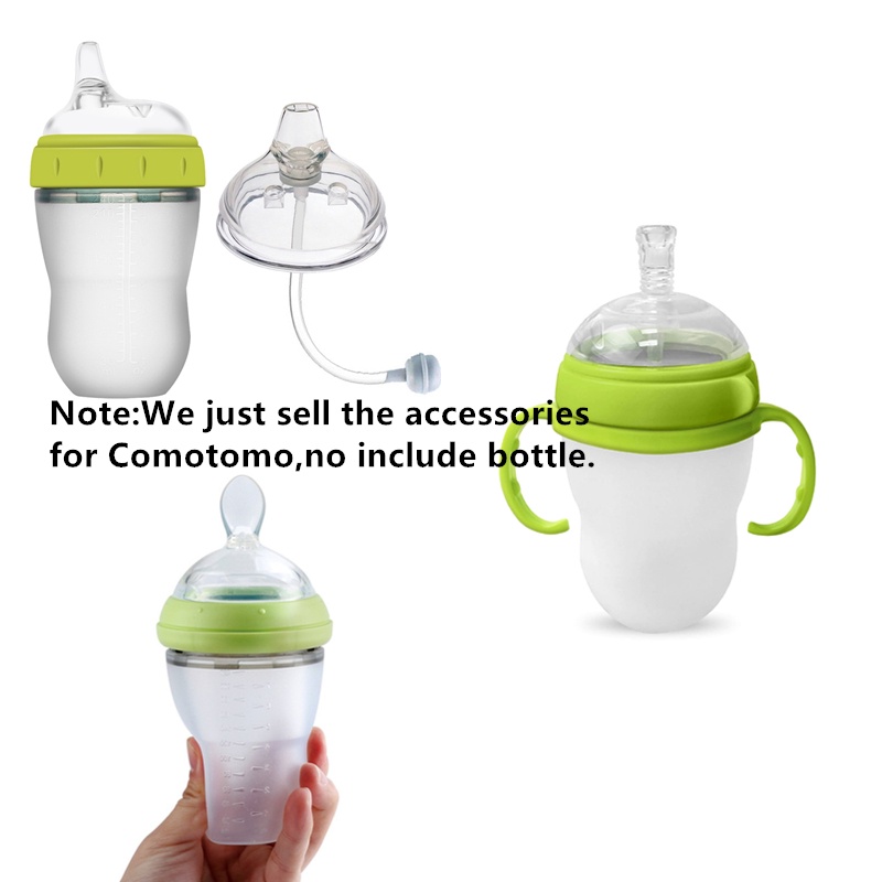 Nắp Đậy Bình Sữa Bằng Silicon Kèm Muỗng Tiện Dụng Cho Bé Comotomo 5oz 8oz