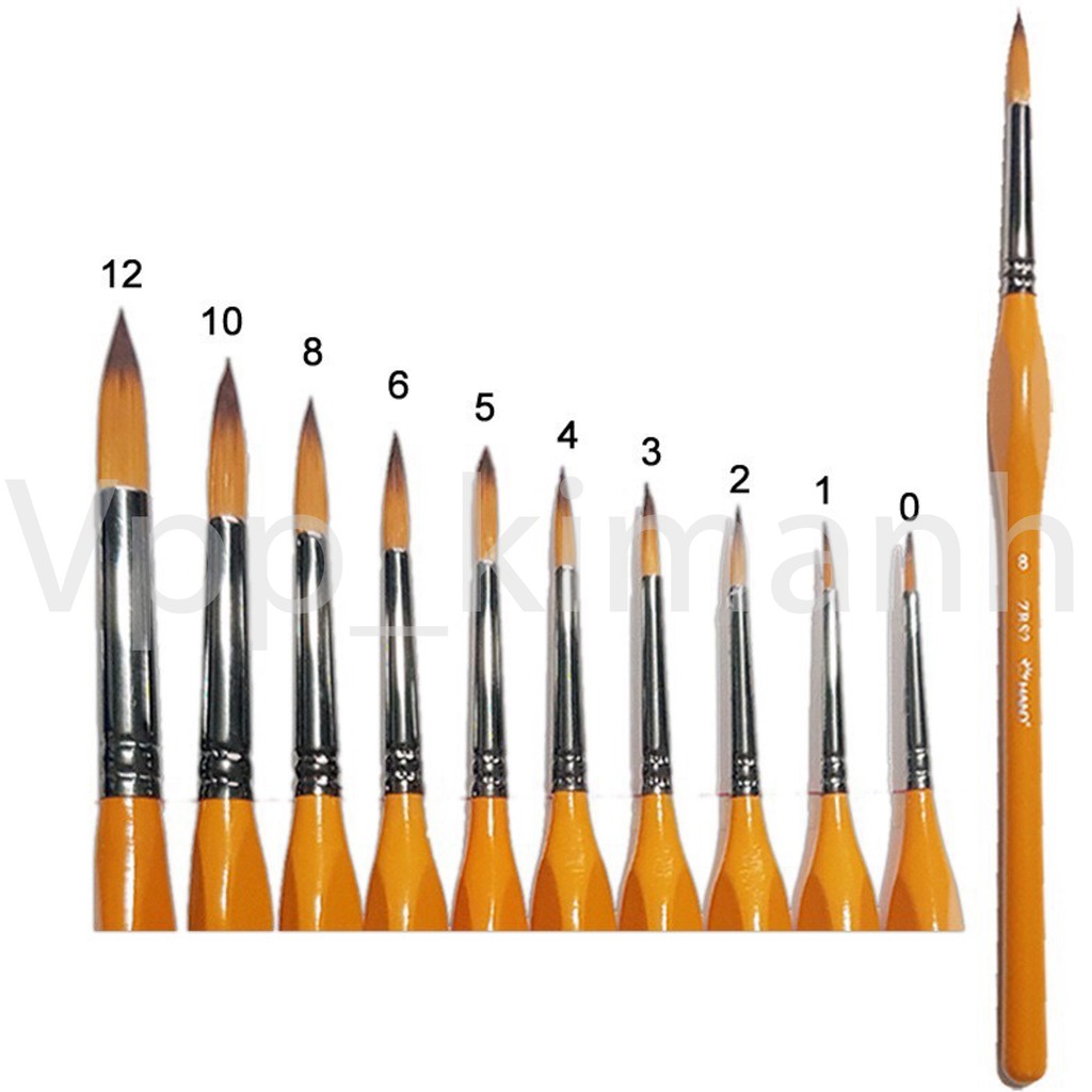 Cọ vẽ Hand thân vàng đầu tròn ZBS2 - Cọ tỉa Hand - Hàng cao cấp chính hãng 100% đủ size