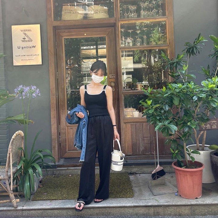 Áo ZHELIHANGFEI 2 dây dệt kim hở vai phong cách quyến rũ dành cho nữ