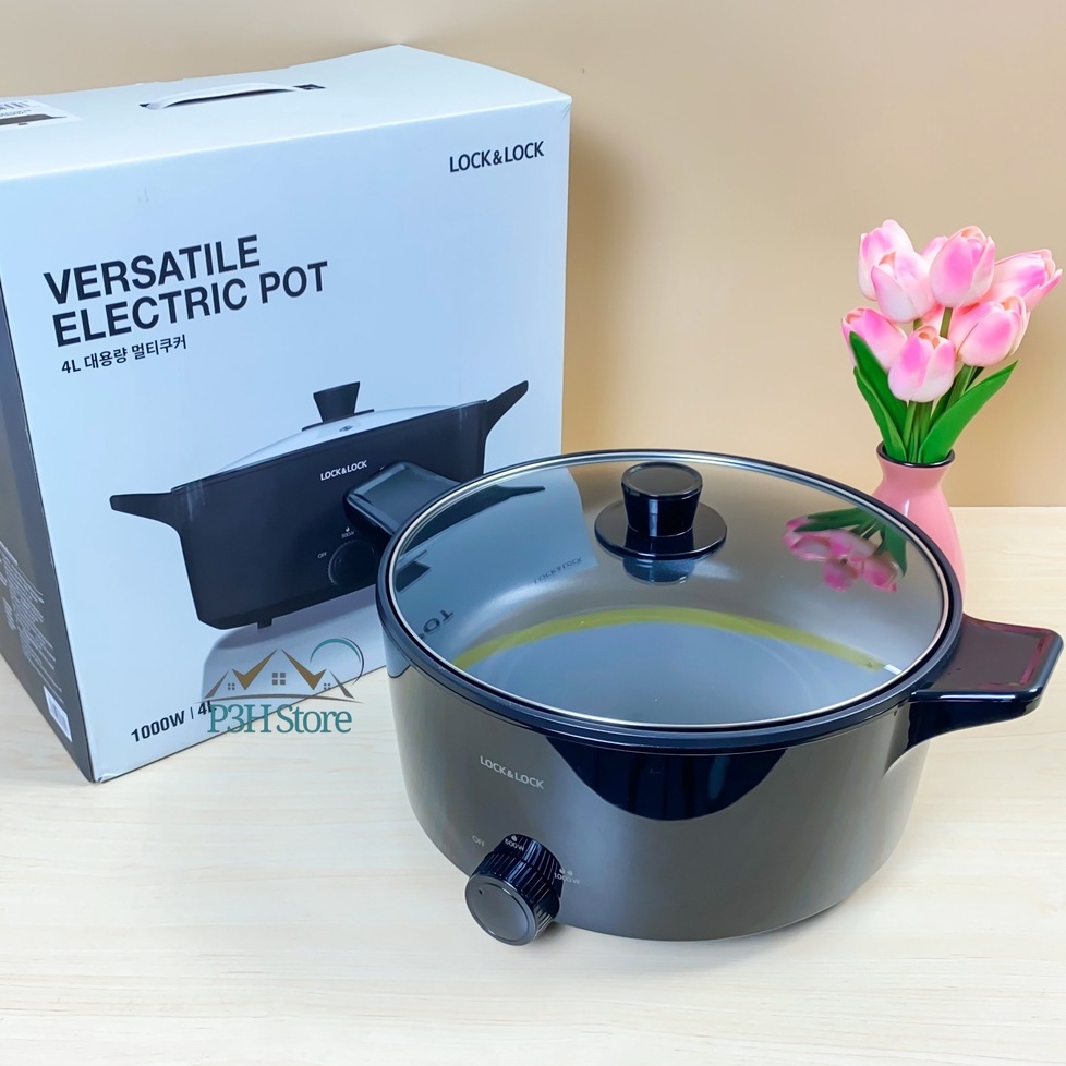 Nồi lẩu điện đa năng Versatile Electric Pot 4L, 1000W LocknLock EJP546BLK