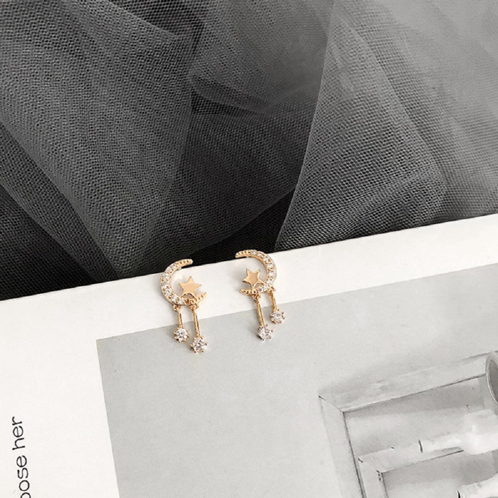 Bông Tai Hình Mặt Trăng S925