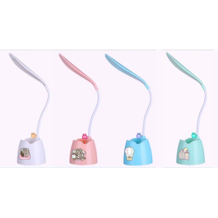 Đèn bàn Led pusheen DBL28 cute kèm ống cắm bút  ( có thể đỡ điện thoại ) hoạt hình dễ thương idol thần tượng