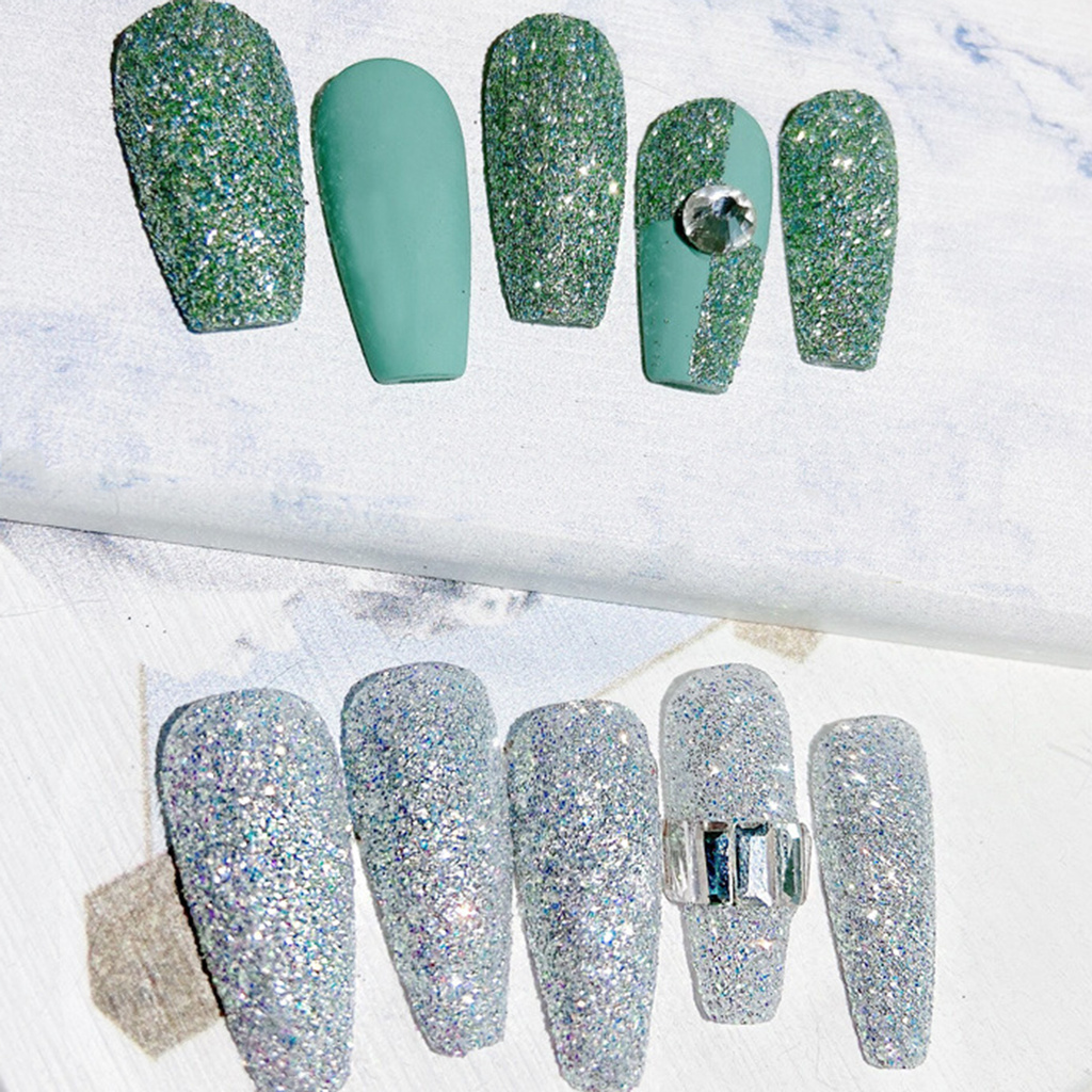 [Hàng mới về] Set 2 Lọ Bột Kim Tuyến Chất Lượng Cao Chuyên Dùng Để Trang Trí Móng Tay Nghệ Thuật