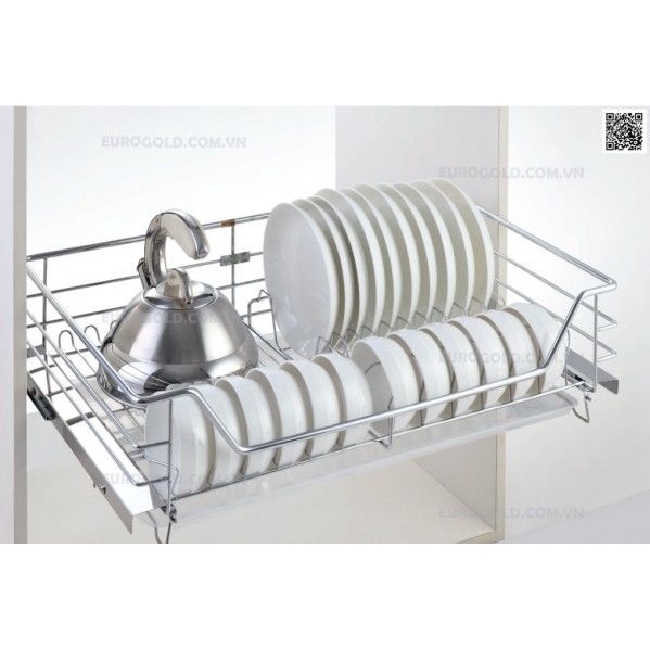 Gía đựng bát đĩa EUROGOLD inox nan - Phụ kiện cho tủ bếp dưới