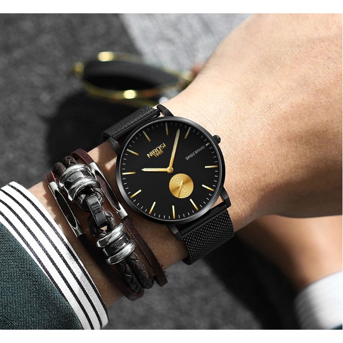 Đồng hồ Nibosi nam dây lưới 2361 fullbox
