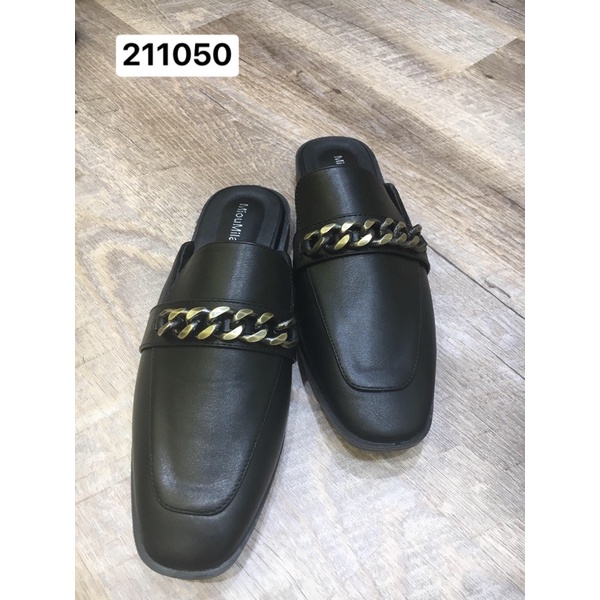 BEESHOES - SỤC NỮ DA MỀM MŨI TRÒN  - SỤC NỮ ĐẾ TRỤ CAO 2CM CÓ SẴN MÀU ĐEN - KEM 211050