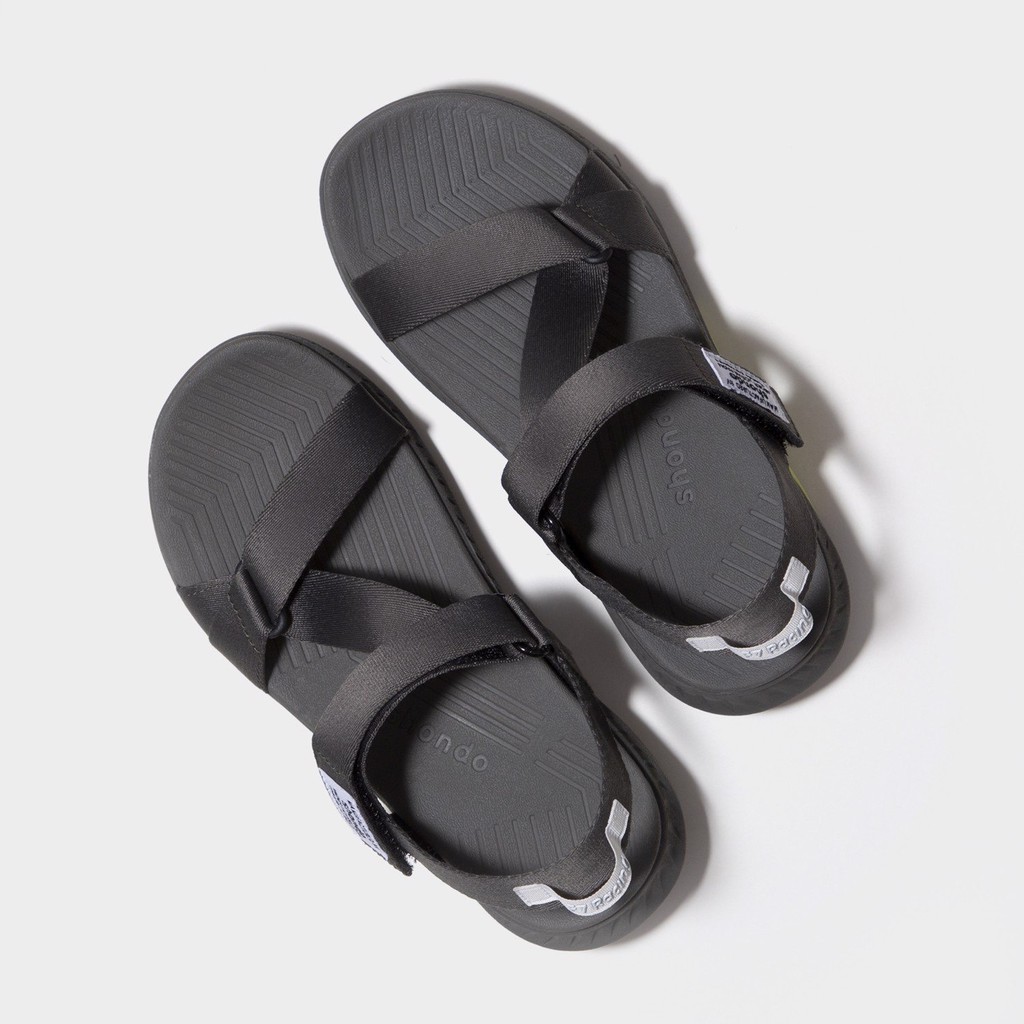 Shondo Sandals F7 Racing đế xám phối xanh dạ quai xám F7R2020