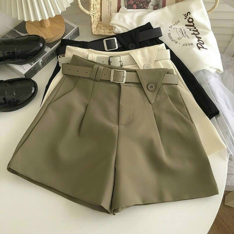 Quần short nữ đẹp milofa lưng cao ống rộng mặc đi chơi m1026 không kèm đai