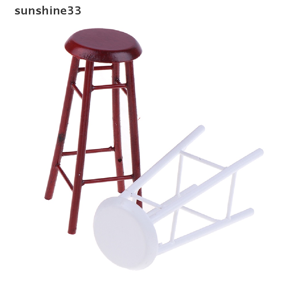 Mô Hình Ghế Đẩu Cao Cổ Bằng Gỗ Tỉ Lệ 1: 12 Trang Trí Nhà Búp Bê