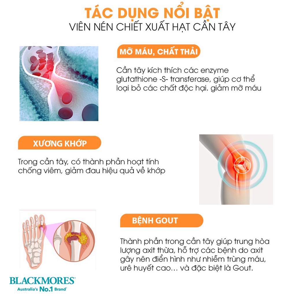 Viên Uống Gout Blackmores Celery 3000mg Chính Hãng Của Úc