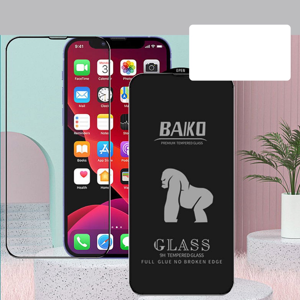Kính Cường Lực BAIKO Full Màn iP Cao Cấp Có Màng Loa Chống Bụi 7PLUS/8PLUS/X/XS/XR/11/12/13 PROMAX