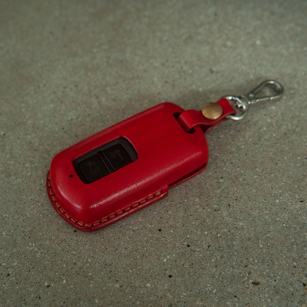 Bao da chìa khoá ép phom màu đỏ cho dòng xe Honda LEAD, VISION, AIR BLADE, chất liệu da bò thật nhập khẩu - ASBD46LD01