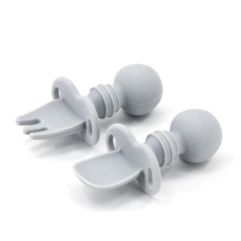 Bộ Muỗng Nĩa Silicone Tập Ăn Chống Sặc Cho Bé Sơ Sinh