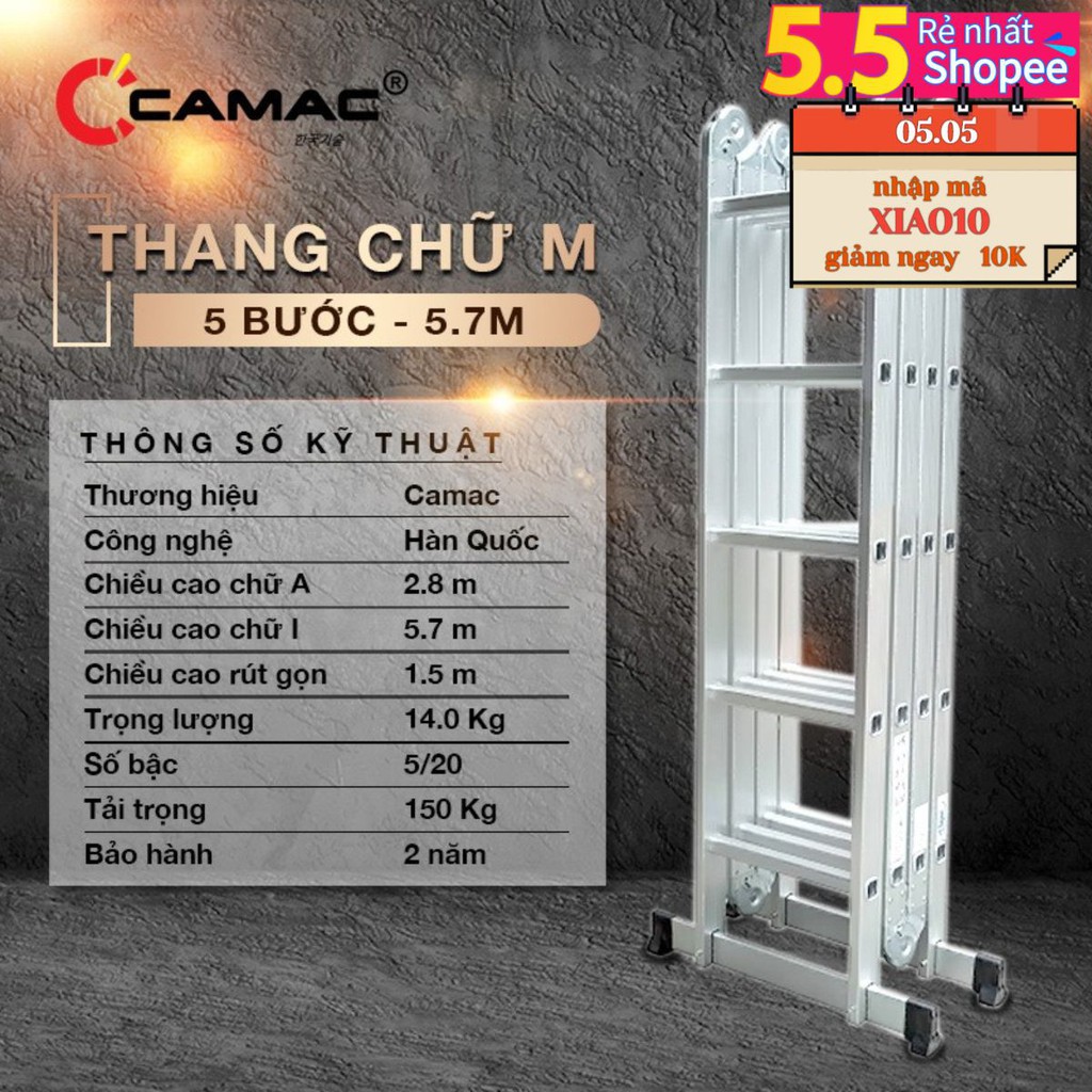 Thang Nhôm Gấp Xếp Chữ M 5M7 Đa Năng cao cấp chính hãng hàn quốc shop yêu thích uy tín bảo hành 24 tháng