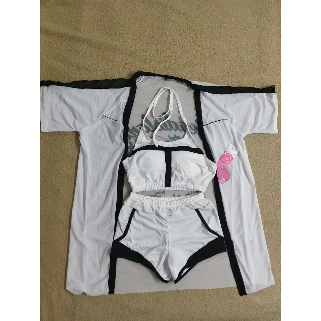 Bikini đi biển liền thân , đồ bơi nữ siêu đẹp , kín đáo sexy một mảnh màu trắng đen M06 | BigBuy360 - bigbuy360.vn
