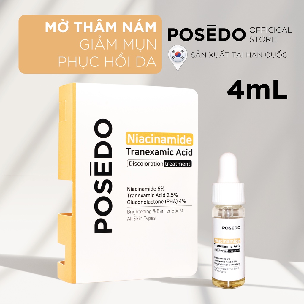(Mini size) Serum mờ thâm nám, giảm mụn, phục hồi, giảm lão hóa Posedo Niacinamide 4mL cao cấp chính hãng