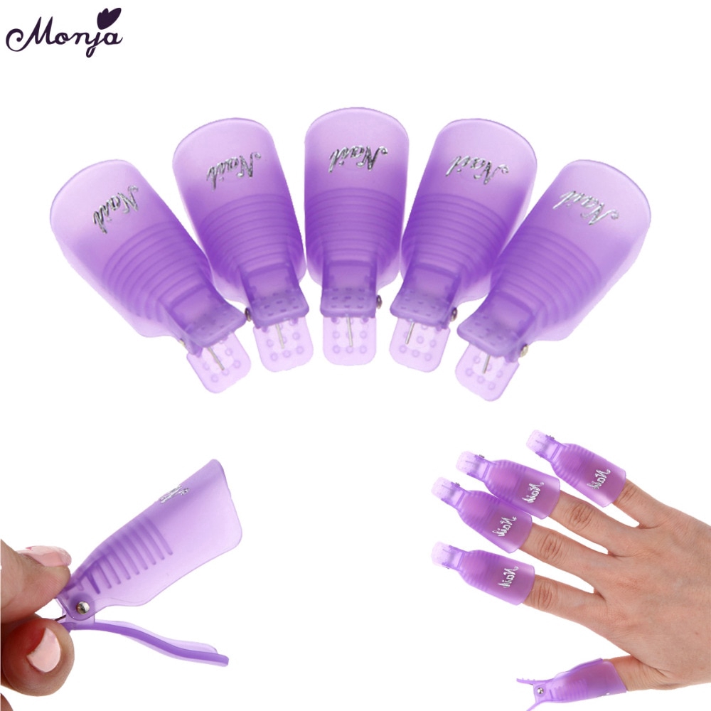 MONJA Plastic Nail Art Soak Off Cap Clips UV Gel Polish Remover Wrap Tool Fluid for Removal of Varnish Manicure Tools