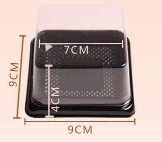 100 bộ hộp vuông nắp trong 8cm 80Sđựng bánh 125-150 gam