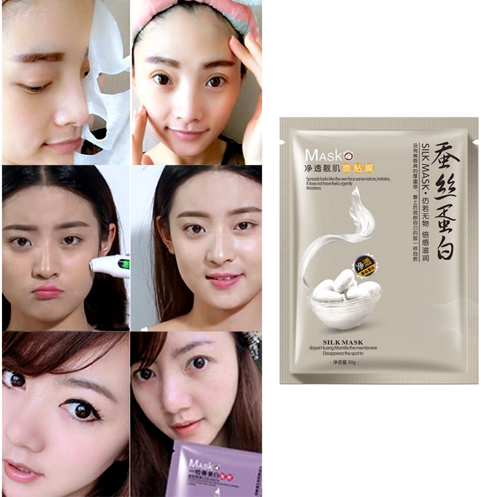 Mặt nạ chiết xuất tơ tằm dưỡng ẩm trắng da | BigBuy360 - bigbuy360.vn
