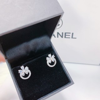 Bông tai hoa đá mini mạ bạch kim
