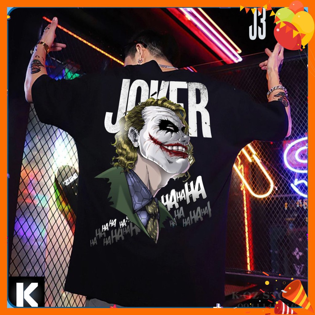 (FULL SIZE + ẢNH THẬT) Áo thun tay lỡ J3 thằng hề JOKER OVERSIZE UNISEX (2 Màu ĐEN-TRẮNG)