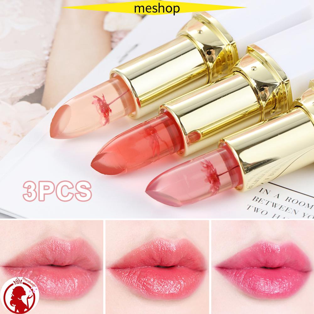 [Hàng mới về] Set 3 son thạch ướp hoa kháng nước dưỡng ẩm lâu trôi thay đổi màu sắc theo nhiệt độ | BigBuy360 - bigbuy360.vn