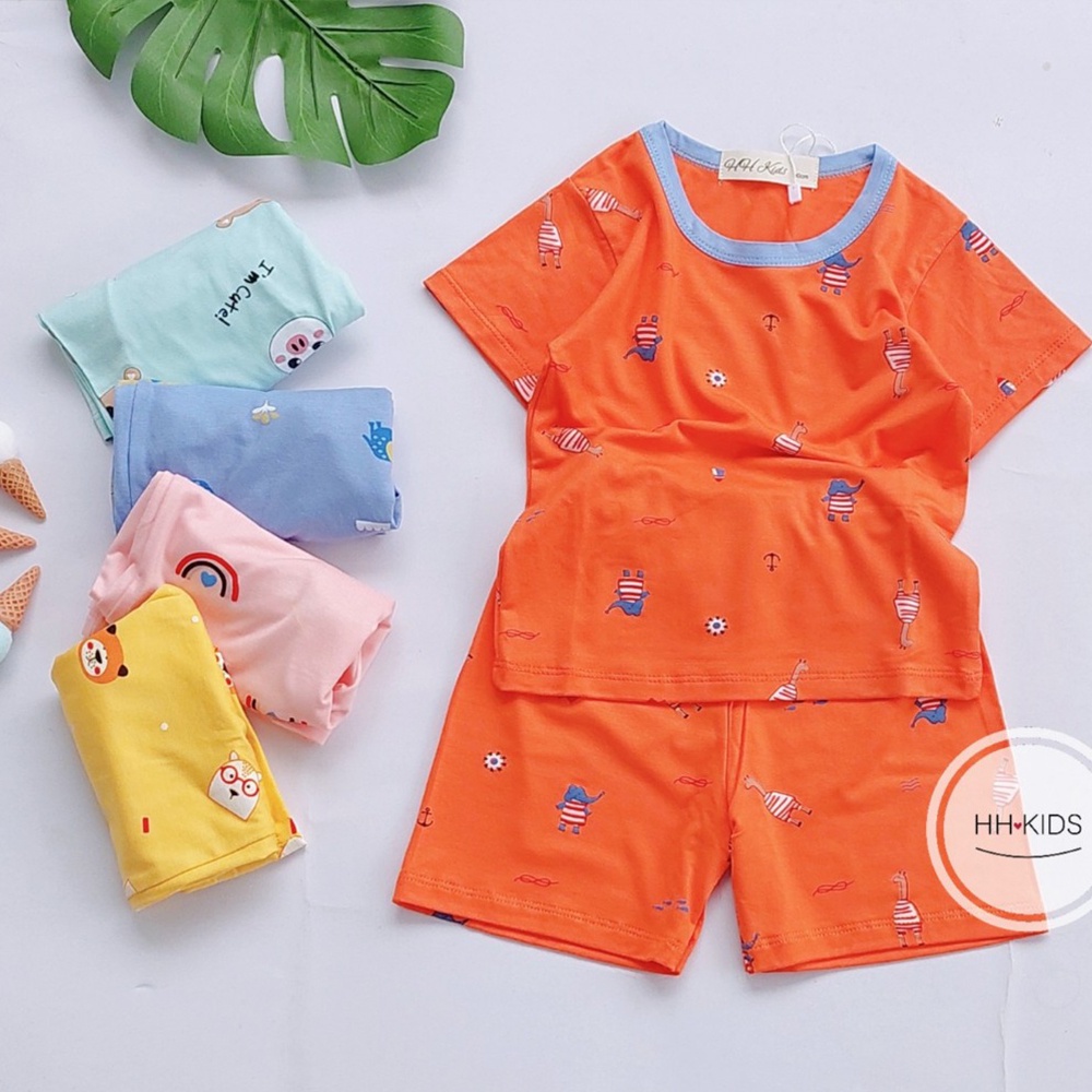 Bộ quần áo cộc tay mùa hè cho bé trai, bé gái chất liệu thun lạnh, thoáng mát, thấm hút mồ hôi tốt (HH01)