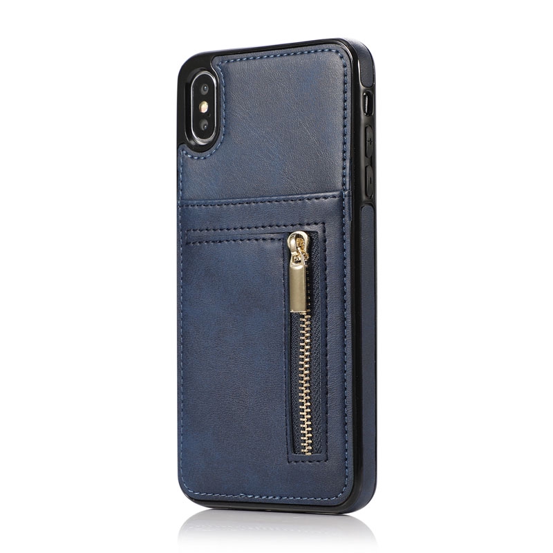 Ốp điện thoại da PU có khóa kéo cho iPhone 11 Pro 6/6S/6+/6S+/7/8/7+/8+/X/XS/XR/XS Max | BigBuy360 - bigbuy360.vn