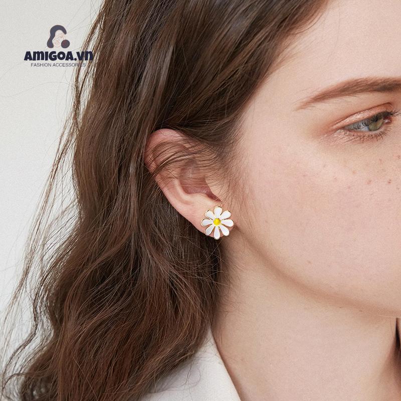 ✨✨Bông Tai Mạ Bạc 925 Hình Hoa Cúc Ngọt Ngào Thời Trang