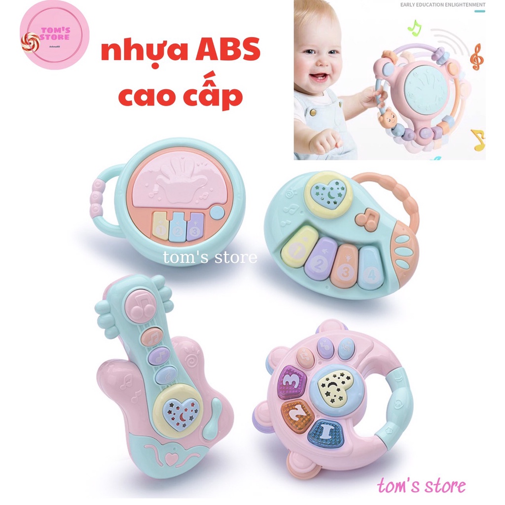 Đồ chơi âm nhạc cầm tay đàn piano trống phát nhạc nhiều âm thanh hình dáng đáng yêu cho bé
