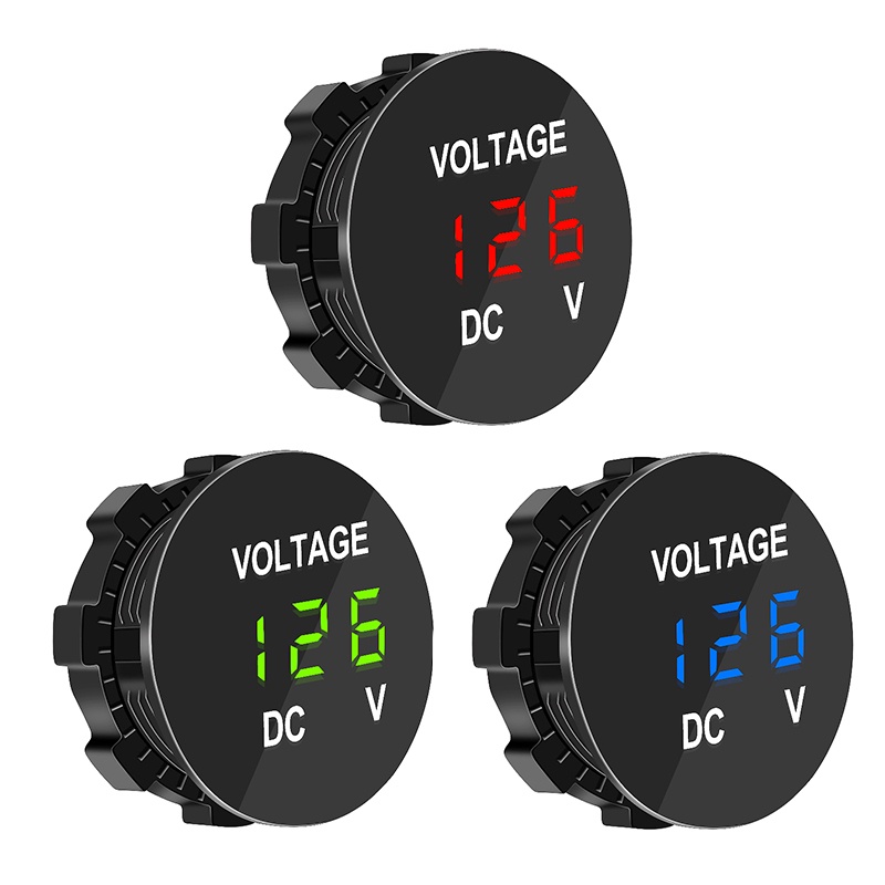 Vôn Kế Kỹ Thuật Số DC 12V-24V Có Màn Hình Led Cho Xe Hơi / Xe Máy / Tàu Thuyền /