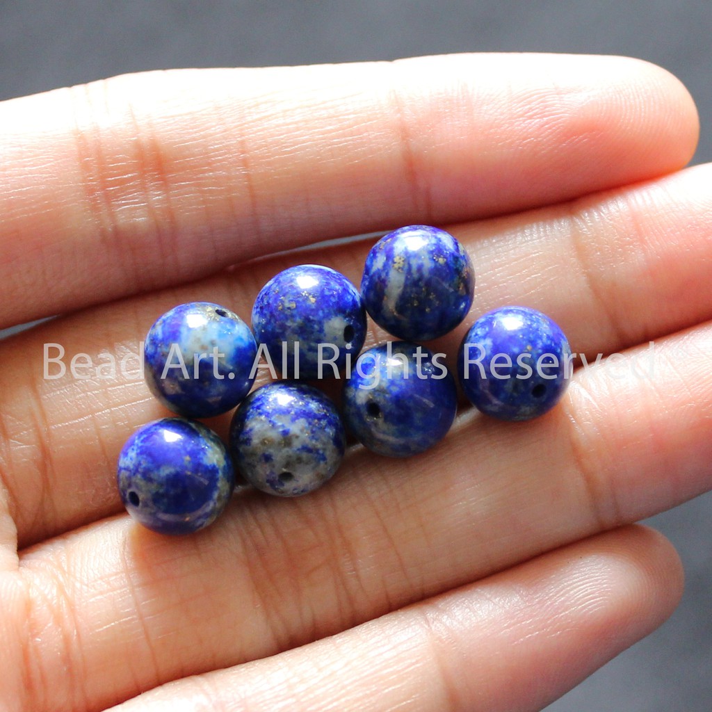 [1 Hạt] Lapis Lazuli Thiên Nhiên Xanh Dương 8mm, Mệnh Thuỷ, Mộc, Phối Vòng Tay Phong Thuỷ, Chuỗi Hạt S45 - Bead Art