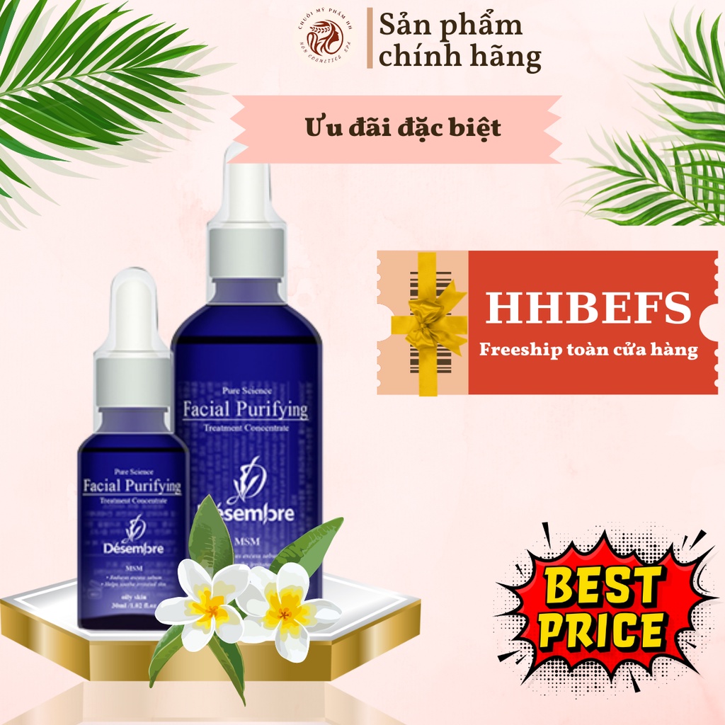 Tinh chất giảm mụn Desembre Purifying Concentrate, không kích ứng, dưỡng da đều màu