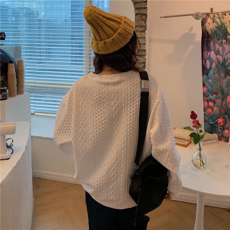 Áo Sweater Màu Trơn Dáng Rộng Phong Cách Cổ Điển Thời Trang Hàn Quốc Cho Nữ Xiaozhainv | BigBuy360 - bigbuy360.vn