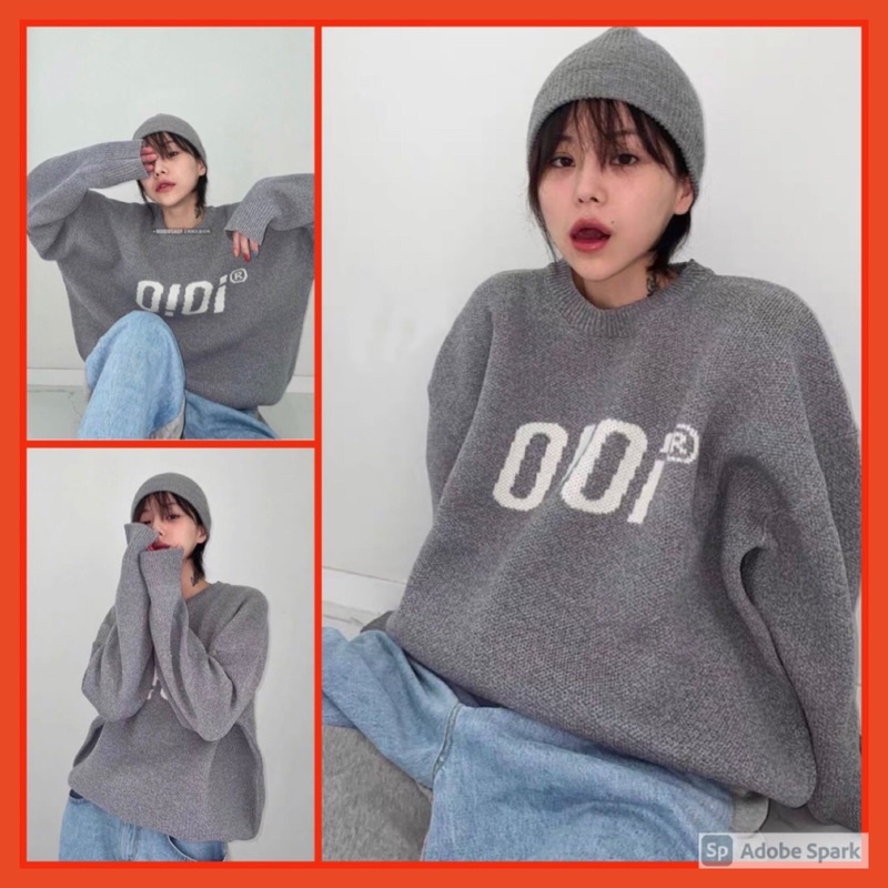 Áo Len OIOI  Nữ [FREESHIP] 🌸 Sweater form rộng dài tay, hoodie zip màu ghi cá tính Ulzzang 🌸